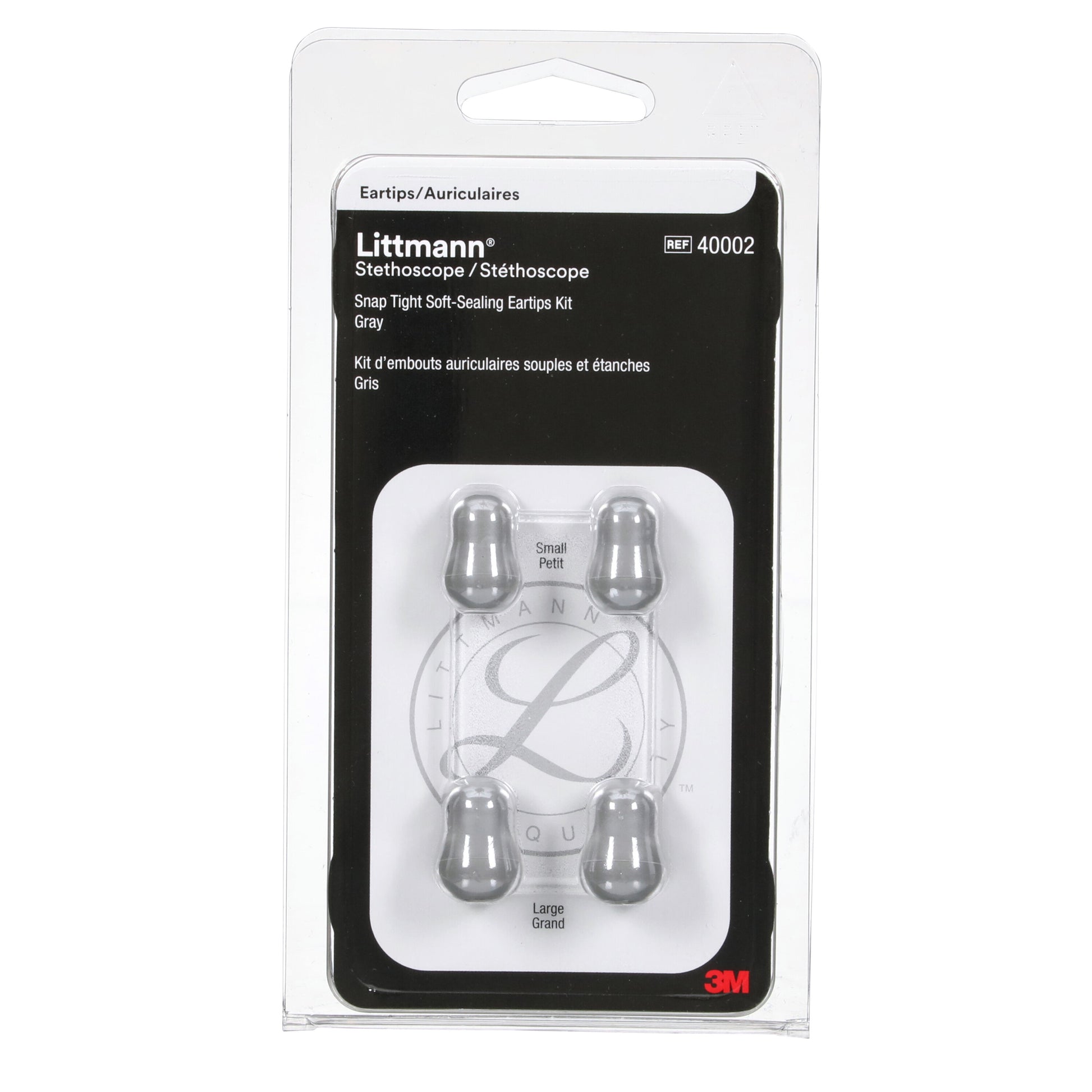 3M Littmann Snap Tight Soft-Sealing Eartips, Grey Small & Large - 