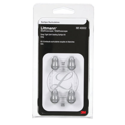 3M Littmann Snap Tight Soft-Sealing Eartips, Grey Small & Large - 
