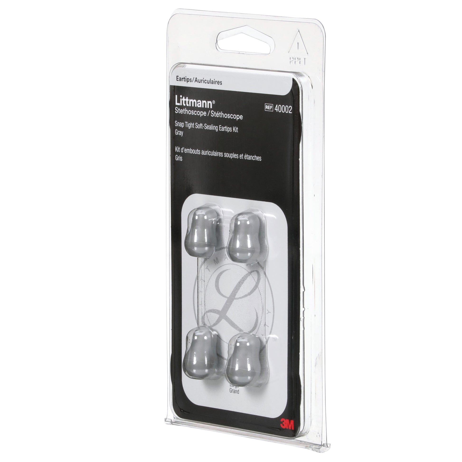 3M Littmann Snap Tight Soft-Sealing Eartips, Grey Small & Large - 