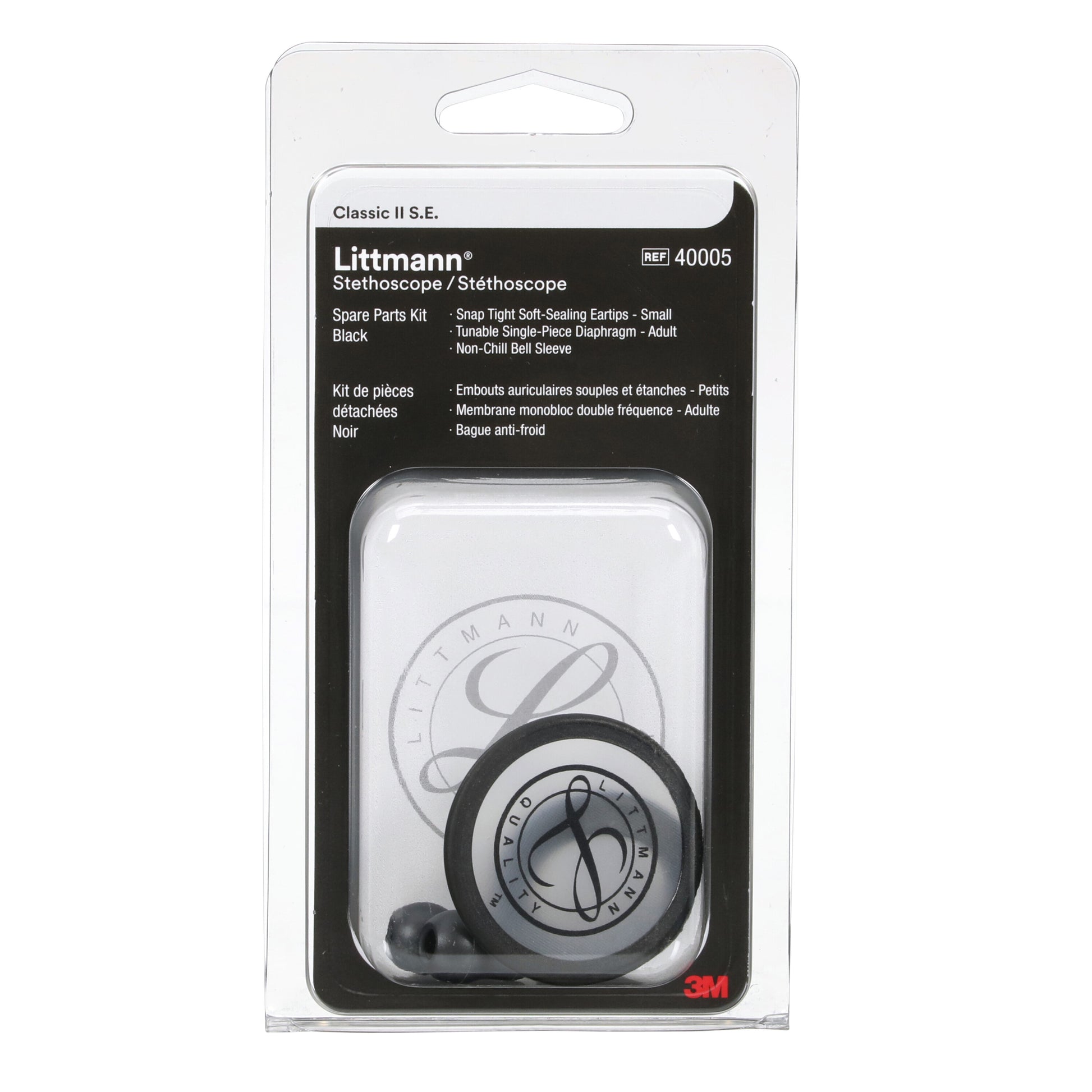 3M Littmann Spare Parts Kit - Classic II S.E. Stethoscopes - Black - 
