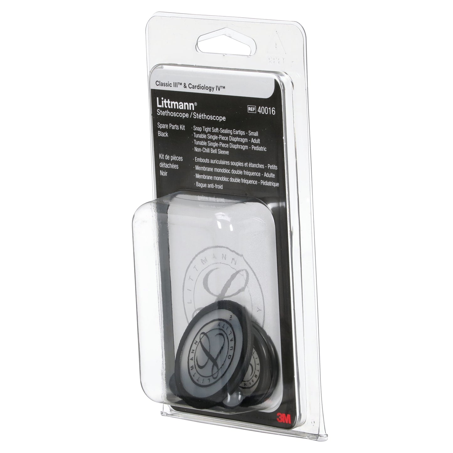 3M Littmann Spare Parts Kit - Classic III/Cardiology IV/CORE Stethoscopes - Black - 
