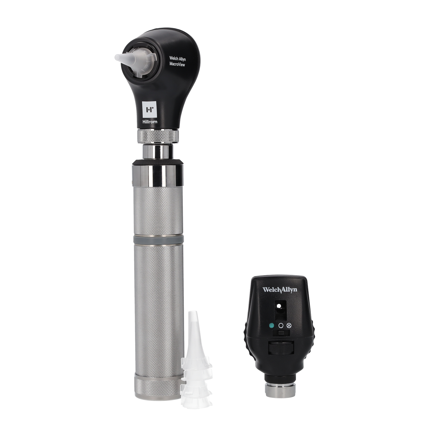 Set de diagnosticare Welch Allyn de 3,5 V - oftalmoscop cu LED, otoscop Macroview Basic cu LED, mâner cu baterie alcalină C-Cell și carcasă rigidă