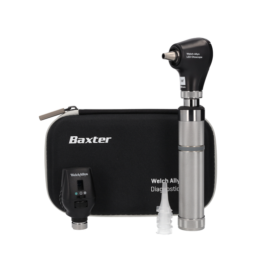 Welch Allyn 3.5V Diagnostic Set - Coaxial LED Opthalmoscope, Basic LED Otoscope, Alkaline C-Cell Battery Handle and Hard Case
