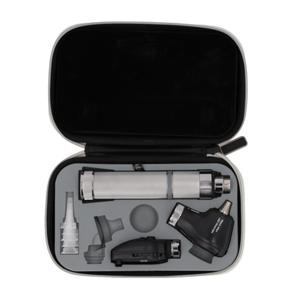 Set diagnostico Welch Allyn da 3,5 V - Oftalmoscopio LED coassiale, Otoscopio LED di base, impugnatura con batteria alcalina a C e custodia rigida