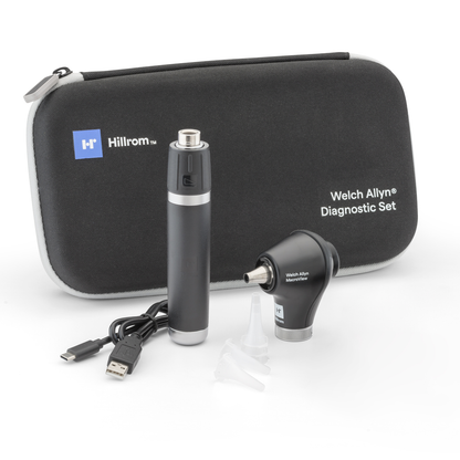 Welch Allyn MacroView Basic LED Otoscope, Premium Lithum Ion, USB Rechargable Handel and Hard Case