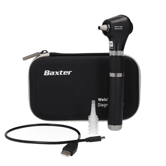 Welch Allyn MacroView Basic LED Otoscope, Premium Lithum Ion, USB Rechargable Handel and Hard Case