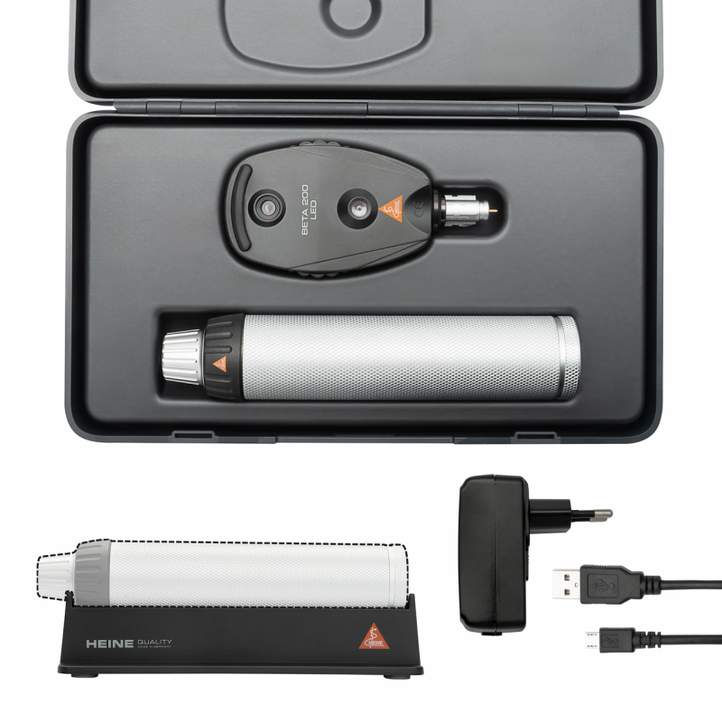 Set oftalmoscop BETA 200 LED cu mâner BETA4 USB și sursă de alimentare