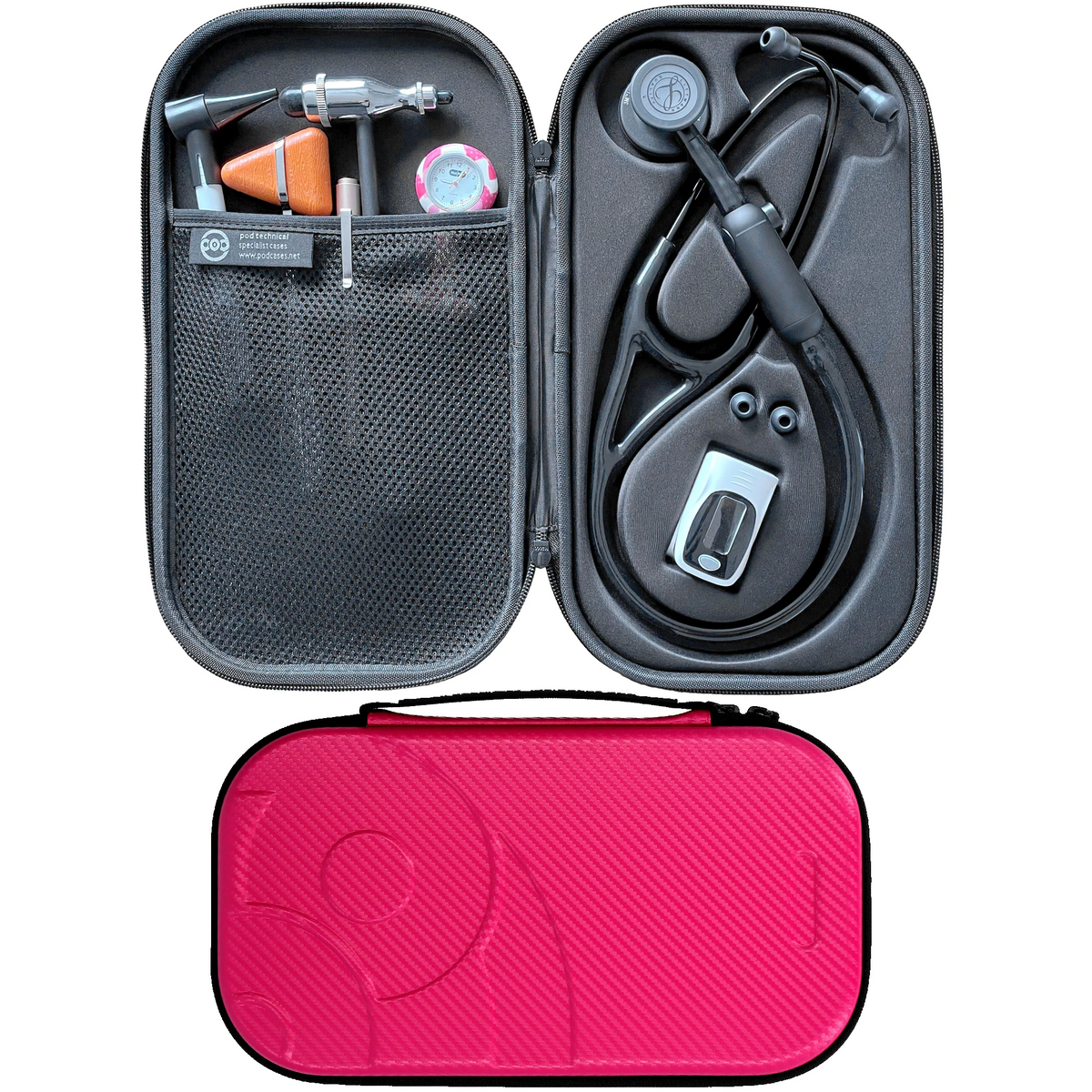 Pod Technical Cardiopod II Stethoscope Case for all Littmann Stethoscopes - Raspberry Carbon