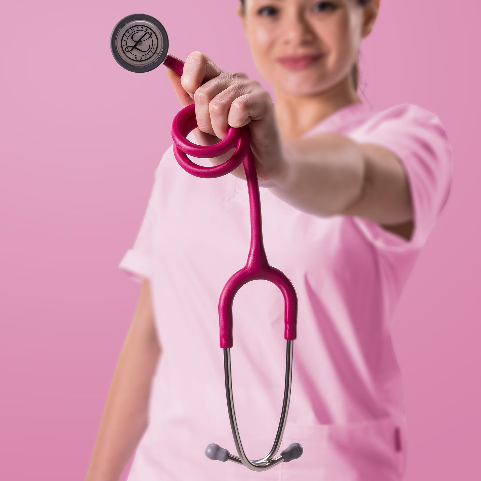 Littmann® Classic III™ Stethoscope, 5648C, Stainless Steel Chestpiece with 27" Raspberry Satin Finish Tube for Added Comfort, Flexibility and Cleanability