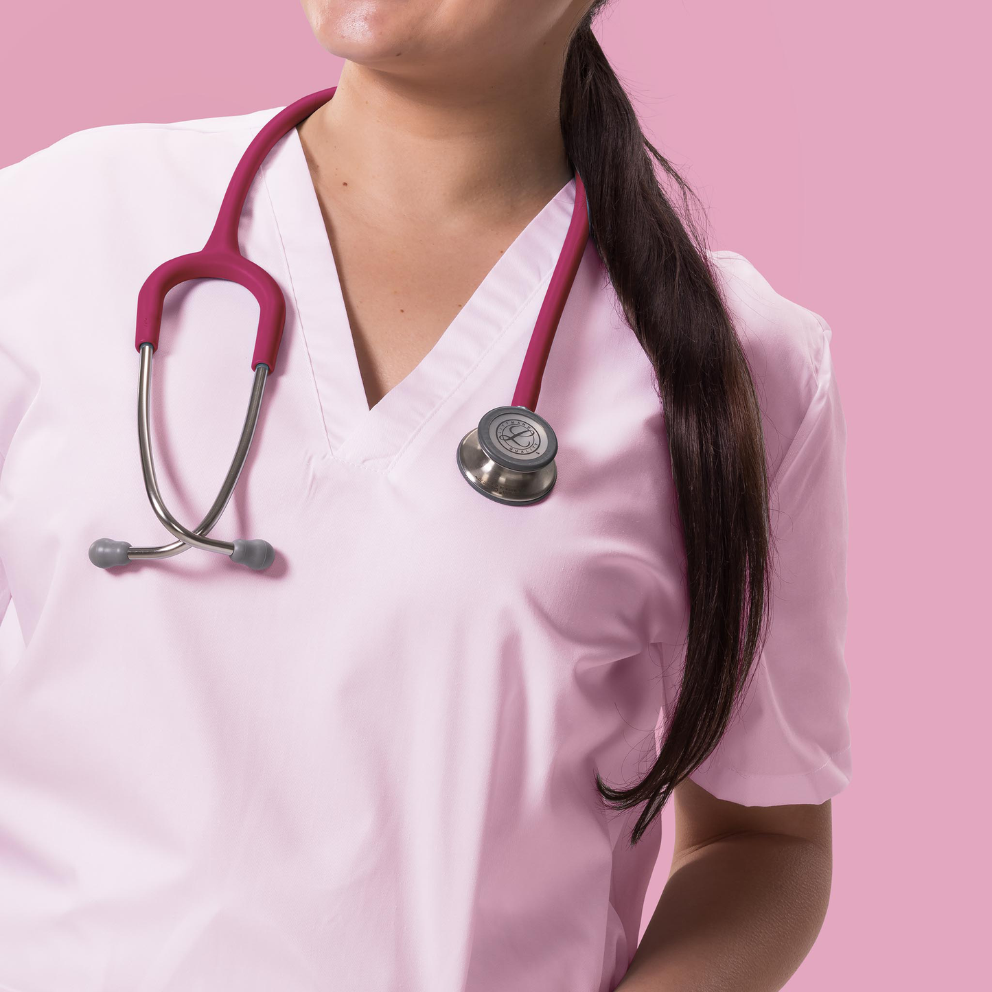 Littmann® Classic III™ Stethoscope, 5648C, Stainless Steel Chestpiece with 27" Raspberry Satin Finish Tube for Added Comfort, Flexibility and Cleanability