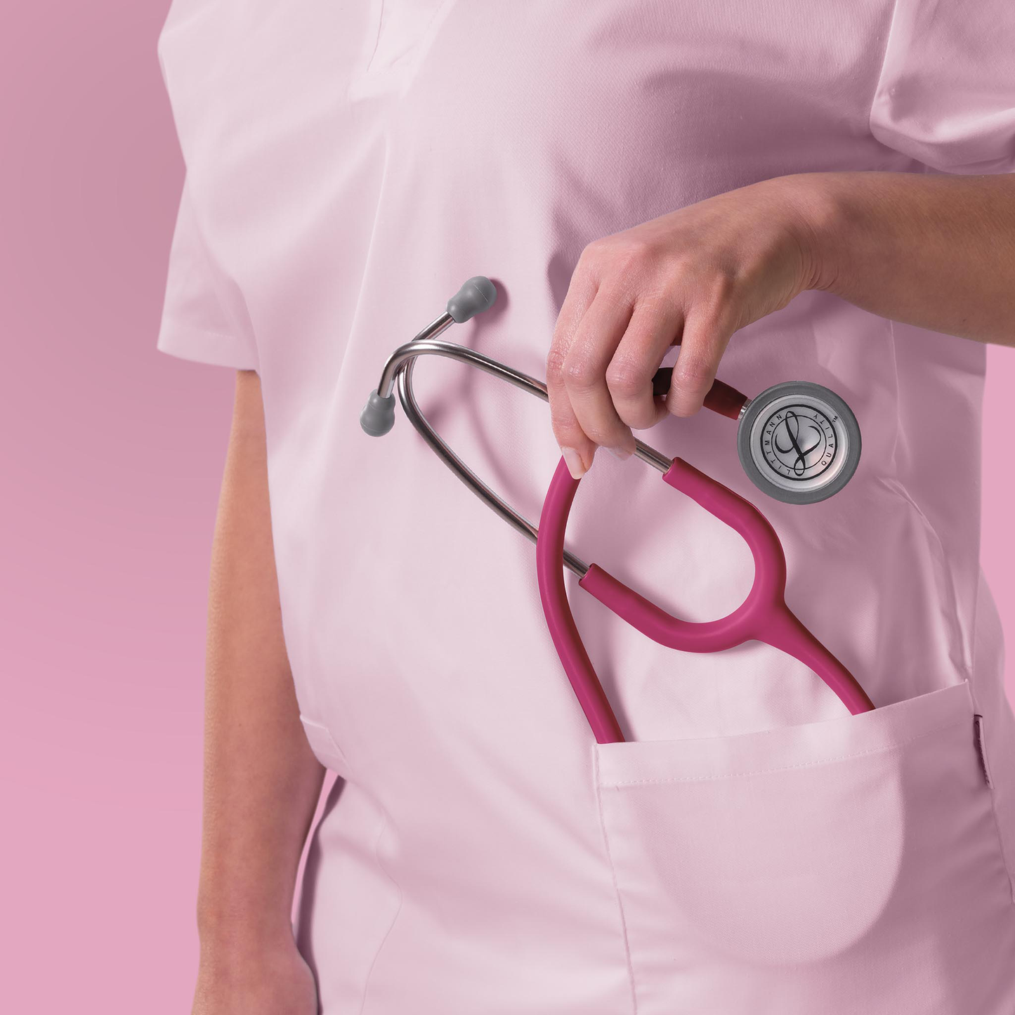 Littmann® Classic III™ Stethoscope, 5648C, Stainless Steel Chestpiece with 27" Raspberry Satin Finish Tube for Added Comfort, Flexibility and Cleanability