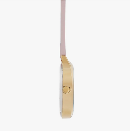 Annie Apple Nurses Taschenuhr – Meraki – Sunset Gold – Blush-Leder – 35 mm