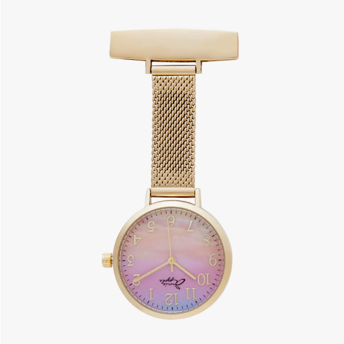 Annie Apple Nurses Taschenuhr – Meraki – Sunset Gold – Mesh – 35 mm