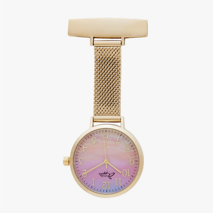 Annie Apple Nurses Taschenuhr – Meraki – Sunset Gold – Mesh – 35 mm