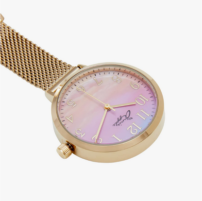 Annie Apple Nurses Taschenuhr – Meraki – Sunset Gold – Mesh – 35 mm