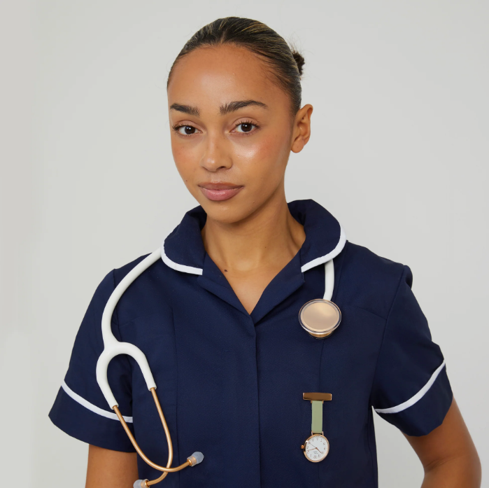 Annie Apple Nurses Taschenuhr – Meraki – Gold & Salbei – Leder – 35 mm