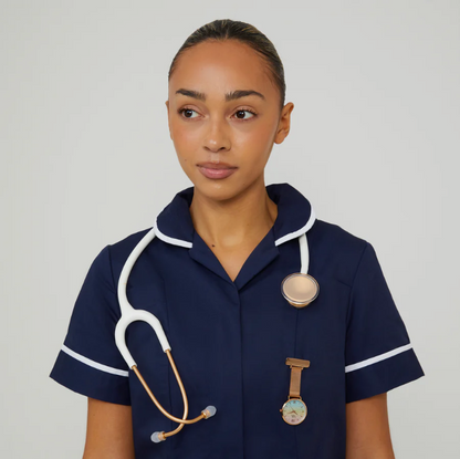 Annie Apple Nurses Taschenuhr – Aurora – Glitzer-Regenbogen/Roségold – Mesh – 35 mm