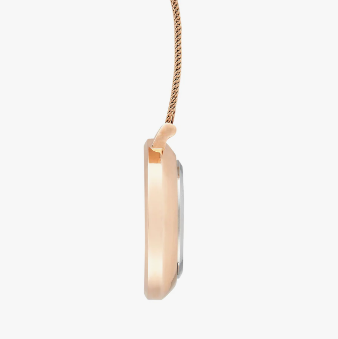 Annie Apple Nurses Taschenuhr – Aurora – Glitzer-Regenbogen/Roségold – Mesh – 35 mm