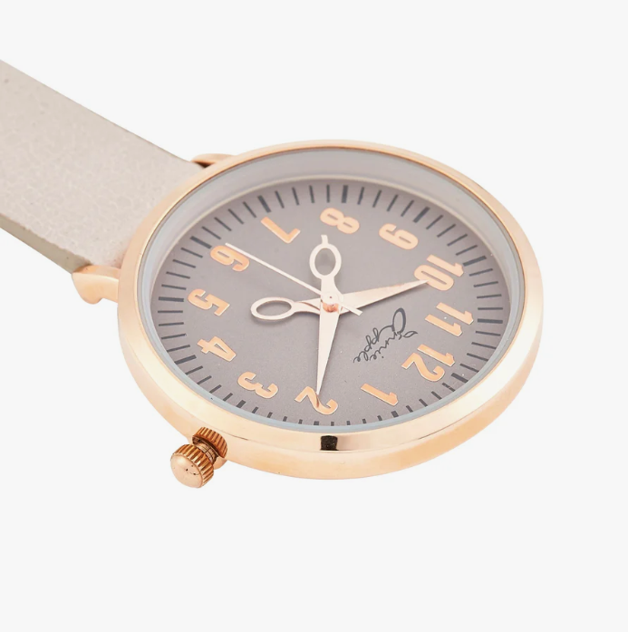 Annie Apple Nurses Taschenuhr – Aurora – Roségold/Grau, nummeriert – Leder – 35 mm