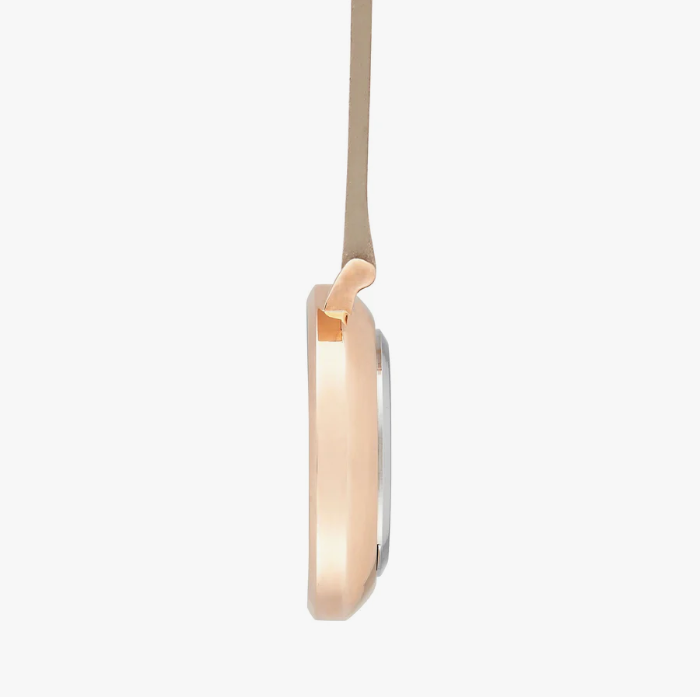 Annie Apple Nurses Taschenuhr – Aurora – Roségold/Grau, nummeriert – Leder – 35 mm