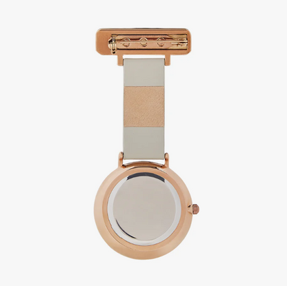 Annie Apple Nurses Taschenuhr – Aurora – Marmor/Roségold/Grau – Leder – 35 mm
