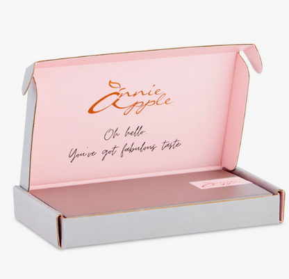 Relógio de bolso Annie Apple Meraki em madrepérola, ouro rosa e couro azul-marinho
