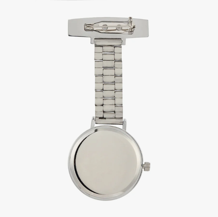 Annie Apple Meraki Taschenuhr – Perlmuttzifferblatt / silberne Gliederkette