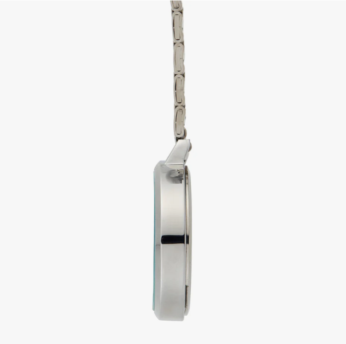 Annie Apple Meraki Taschenuhr – Perlmuttzifferblatt / silberne Gliederkette