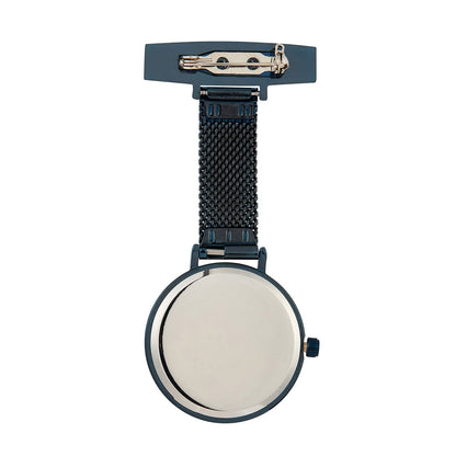 Orologio da tasca Annie Apple Nurses - Meraki - Oro rosa/Blu - Cinturino a maglie - 35 mm