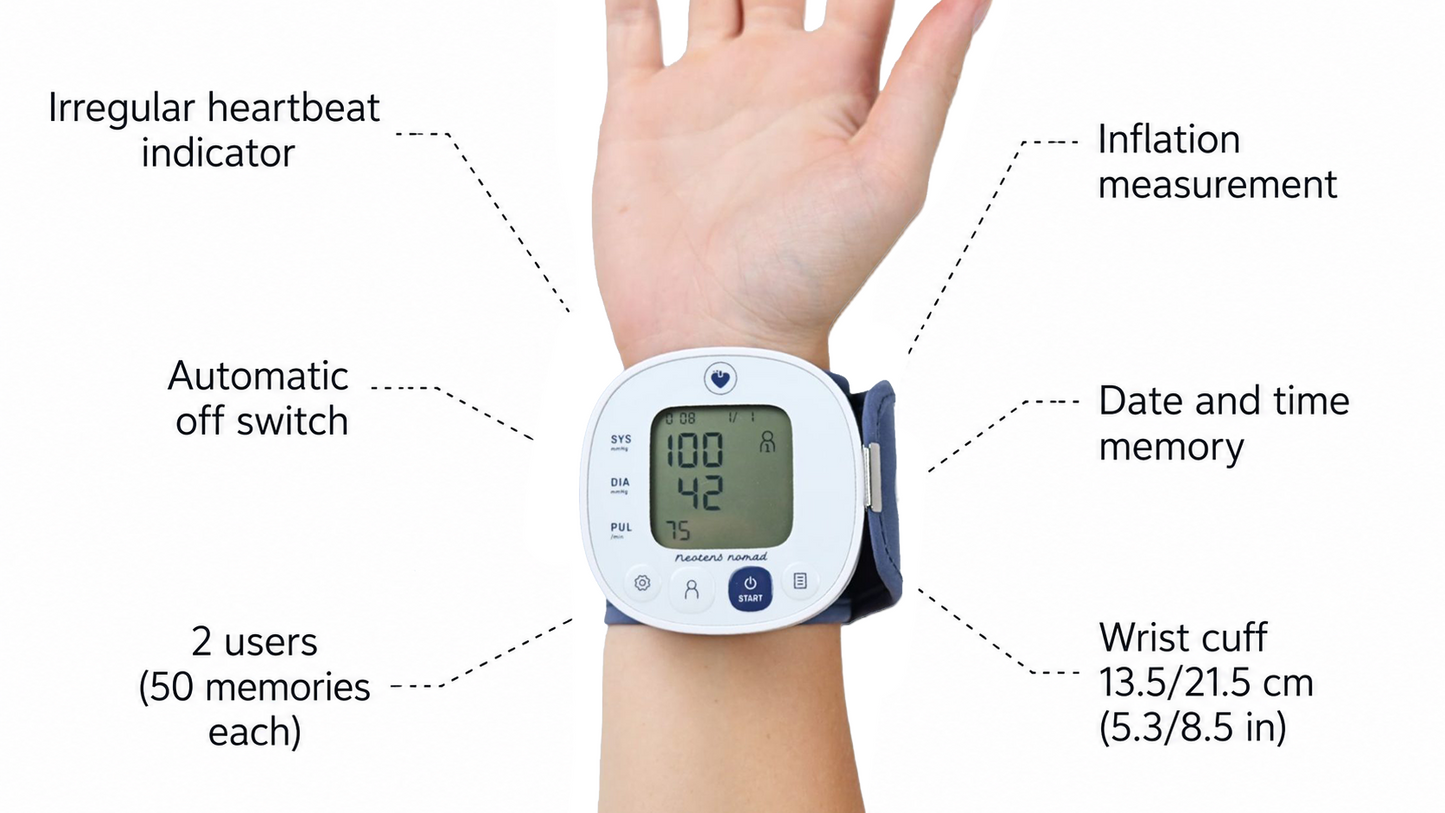 Electronic wrist blood pressure monitor Neotens® nomad Spengler