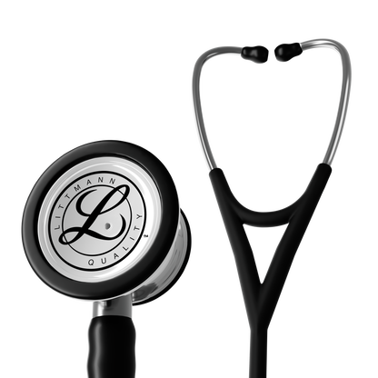 Littmann® Cardiology IV™ Stethoscope, 6177C, Mirror Chestpiece with 27" Black Satin Finish Tube for Added Comfort, Flexibility and Cleanability