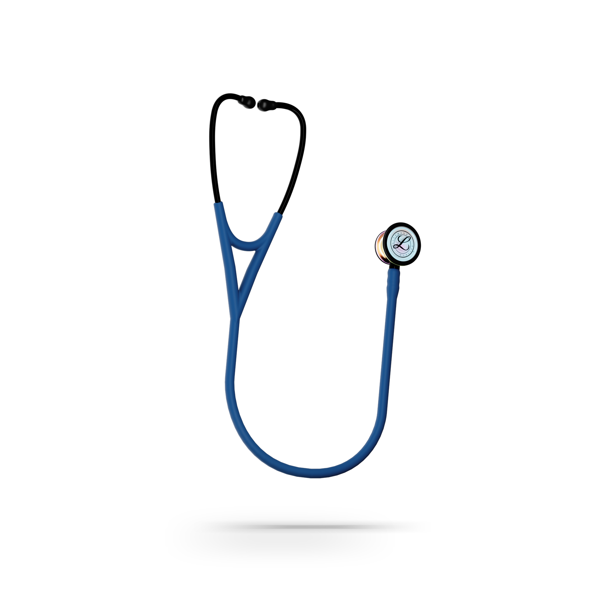 Littmann® Cardiology IV™ Stethoscope, 6242C, High Polish Rainbow Chestpiece with 27" Navy Blue Satin Finish Tube for Added Comfort, Flexibility and Cleanability