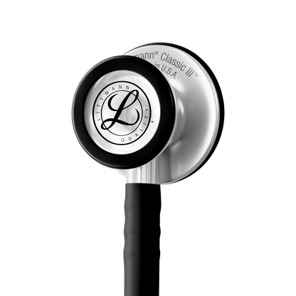 Littmann® Classic III™ Stethoscope, 5620C, Stainless Steel Chestpiece with 27" Black Satin Finish Tube for Added Comfort, Flexibility and Cleanability