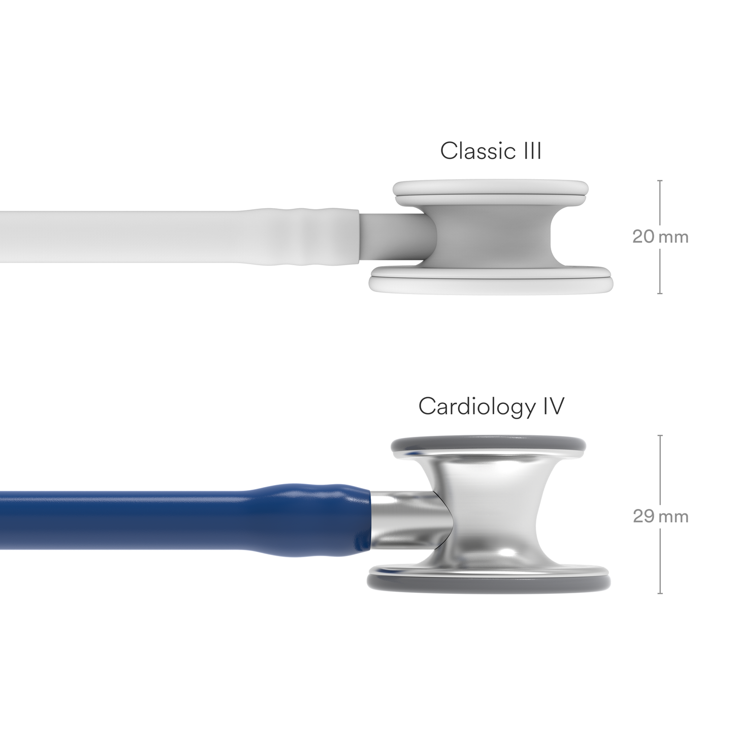 3M™ Littmann® Cardiology IV™ Stethoskop für die Diagnose, 6154, Bruststück in Standardausführung, marineblauer Schlauch, Schlauchanschluss und Ohrbügel aus Edelstahl, 69 cm