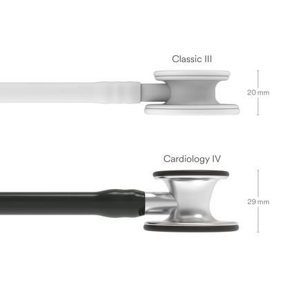 Stetoskop 3M™ Littmann® Cardiology IV™ Diagnostic, standardna zaključna obdelava membranskega nastavka, črna cev, koren in slušalke iz nerjavnega jekla, 68,5 cm, 6152