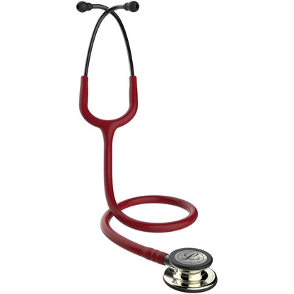 3M™ Littmann® Classic III™ -stetoskooppi, tarkkailuun, samppanjanvärinen rintakappale, viininpunainen letkusto sekä savunvärinen viimeistely suppilossa ja kuuntelukaarissa, 27 tuumaa, 5864