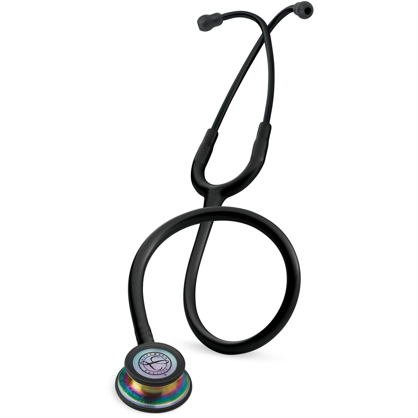 Fonendoscopio para monitorización 3M™ Littmann® Classic III™, campana de acabado en arcoíris, con vástago, auricular y tubo color negro, 68,5 cm, 5870