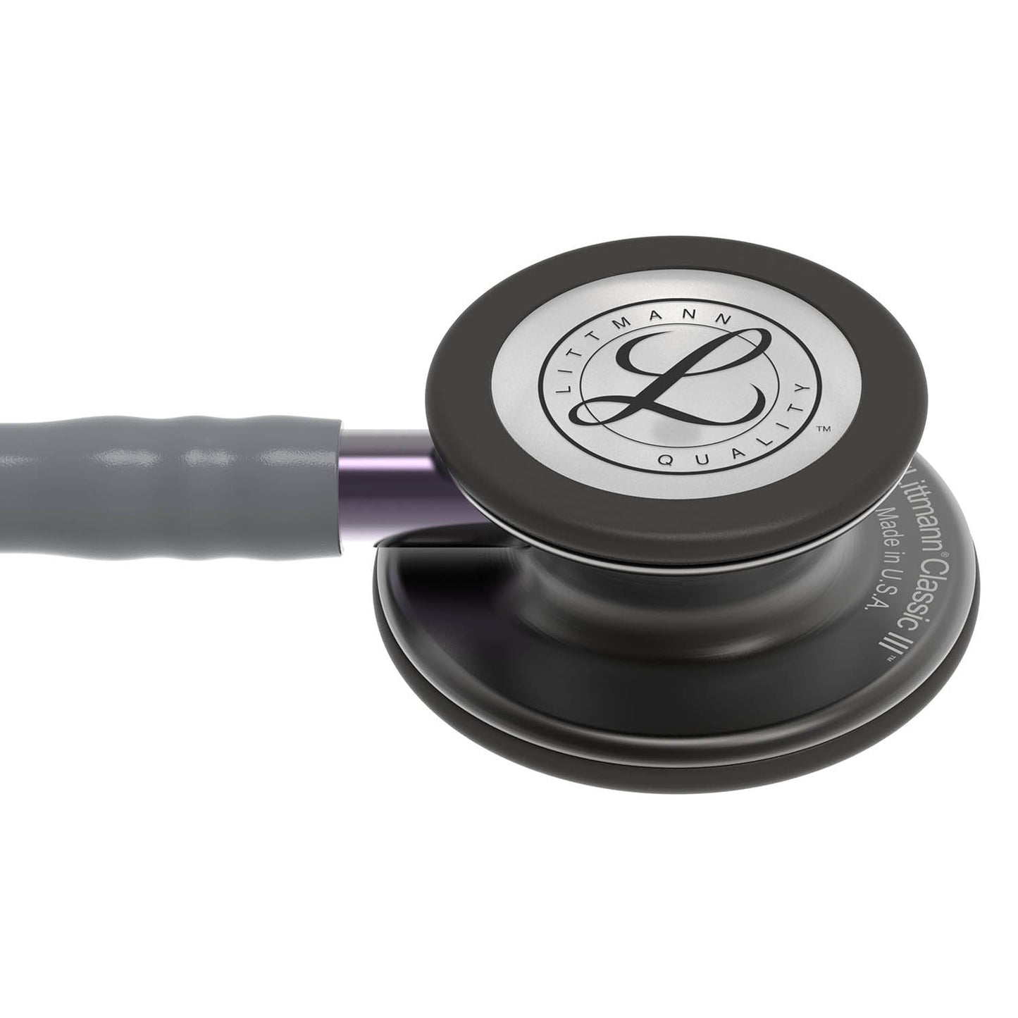 3M™ Littmann® Classic III™ Fonendoscopio para monitorización, campana de acabado en color gris humo, tubo gris, vástago morado grisáceo y auricular color gris humo, 68,5 cm, 5873