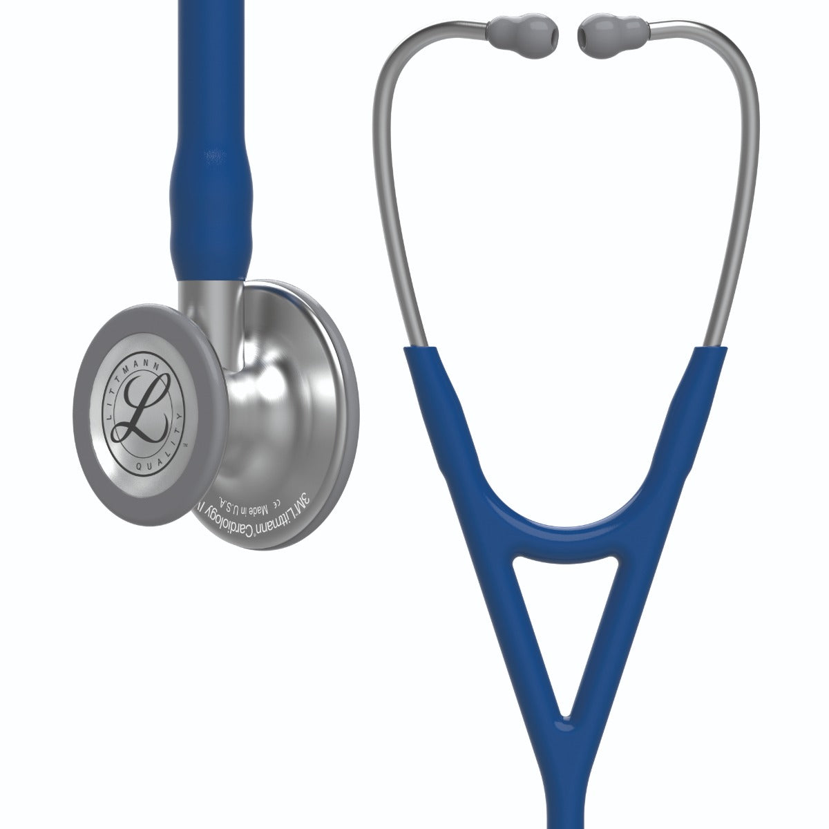 3M™ Littmann® Cardiology IV™ -stetoskooppi, diagnostinen, metallinvärinen rintakappale, laivastonsininen letkusto sekä kuuntelukaaret ja suppilo ruostumatonta terästä, 27 tuumaa, 6154