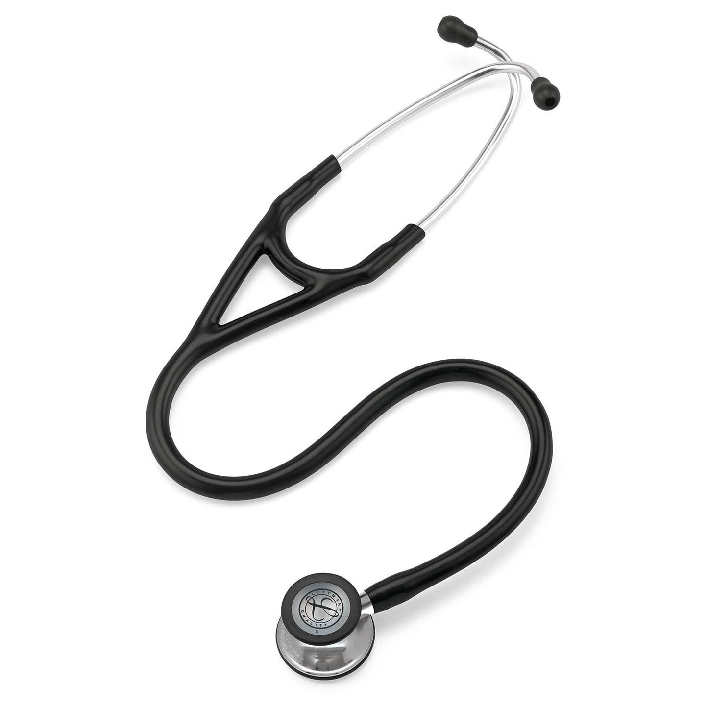 Fonendoscopio diagnóstico 3M™ Littmann® Cardiology IV™, campana y vástago de acabado en espejo, tubo negro y auricular de acero inoxidable, 68,5 cm, 6177