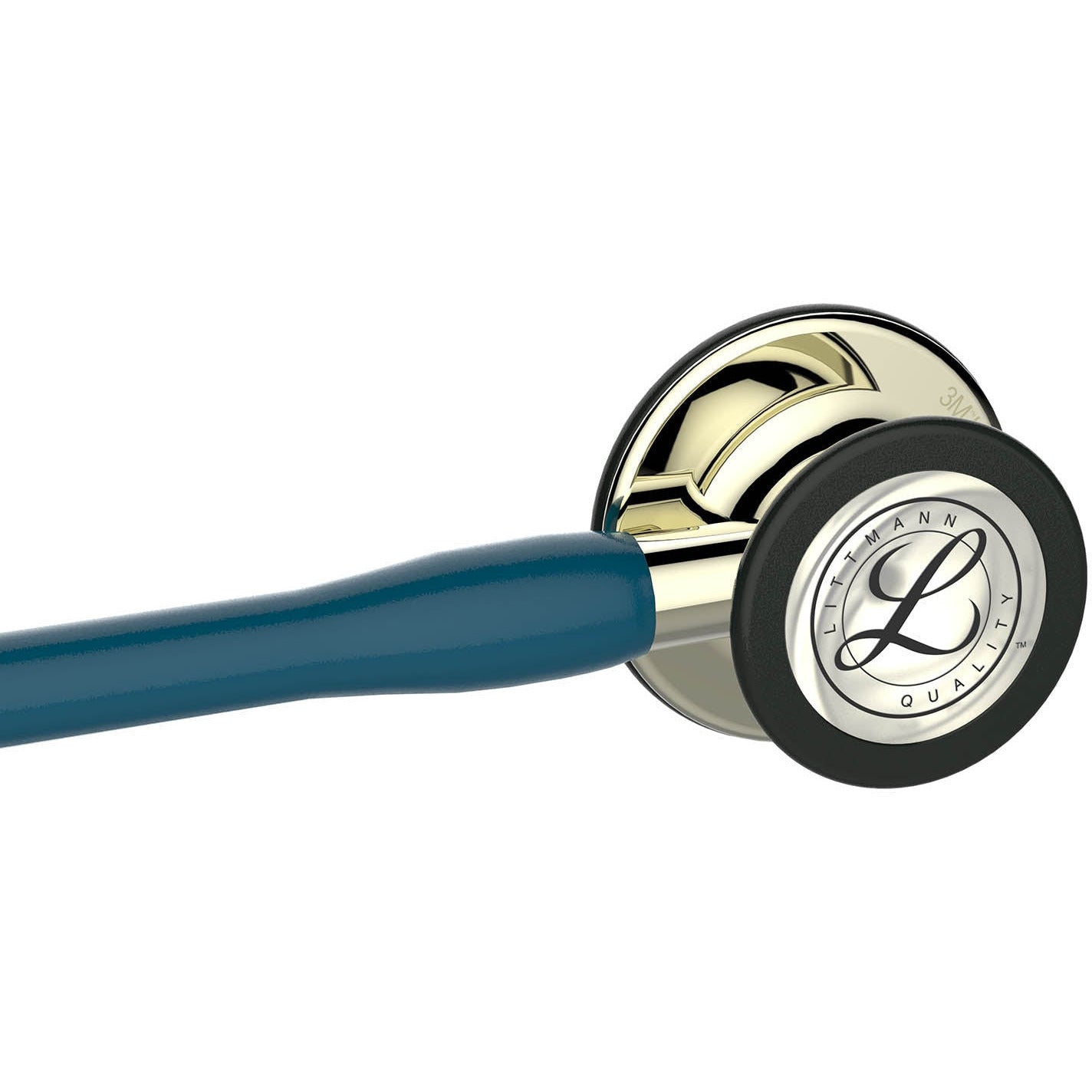 3M™ Littmann® Cardiology IV™ Stethoskop für die Diagnose, 6190, Bruststück und Schlauchanschluss champagnerfarben, karibikblauer Schlauch, rauchfarbene Ohrbügel, 69 cm