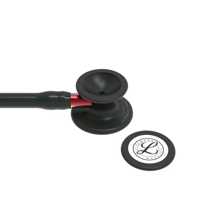 Stéthoscope de diagnostic 3M™ Littmann® Cardiology IV™, tubulure noire, Black Edition, base rouge,  69 cm, 6200