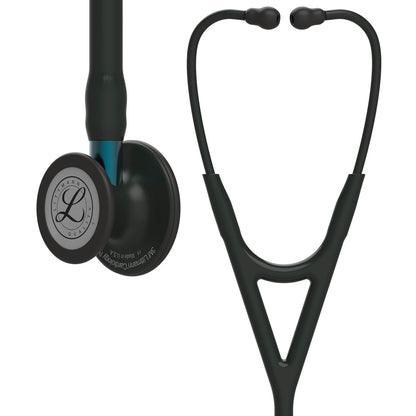 Stéthoscope de diagnostic 3M™ Littmann® Cardiology IV™, tubulure noire, Black Edition, base bleue, 69 cm, 6201