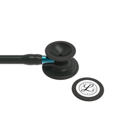 3M™ Littmann® Cardiology IV™ Fonendoscopio para diagnóstico, campana de acabado negro, tubo y auricular en color negro y vástago azul, 68,5 cm, 6201