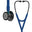 3M™ Littmann® Cardiology IV™ Fonendoscopio para diagnóstico, campana de acabado de alto brillo gris humo, tubo azul oscuro, vástago azul y auricular color negro, 68,5 cm, 6202