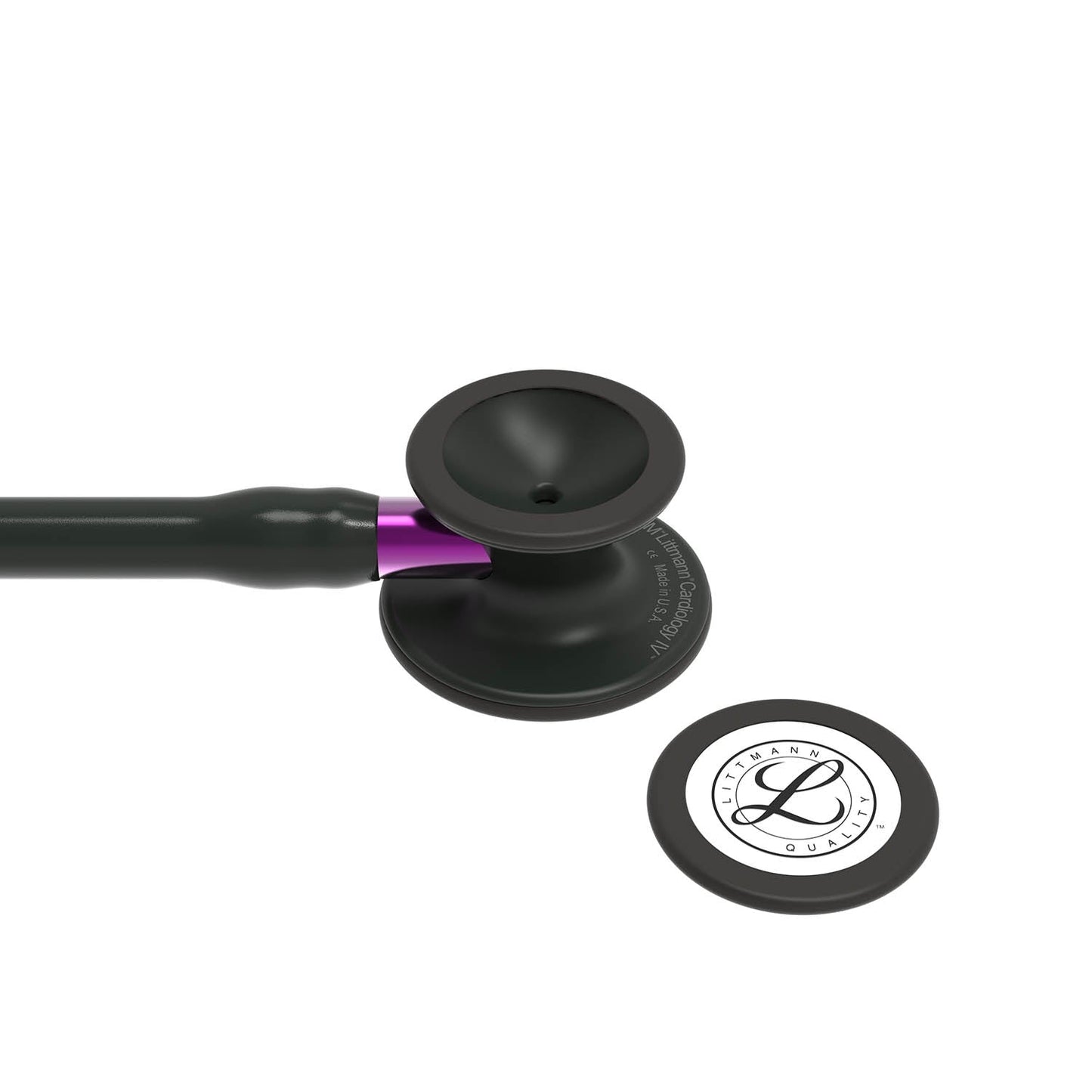 Littmann Cardiology IV Diagnostic Stethoscope: Black & Black - Violet Stem 6203