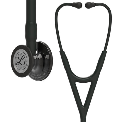 Fonendoscopio para diagnóstico 3M™ Littmann® Cardiology IV™, campana de acabado de alto brillo gris humo, tubo negro y vástago y auricular color negro, 68,5 cm, 6232