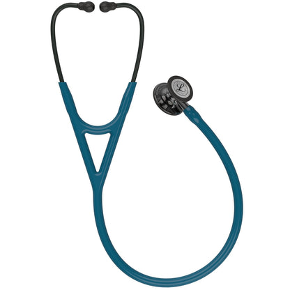 Stéthoscope de diagnostic 3M™ Littmann® Cardiology IV™, tubulure bleu Caraïbes, Édition Smoke brillant, base miroir et lyre Smoke, 69 cm, 6234