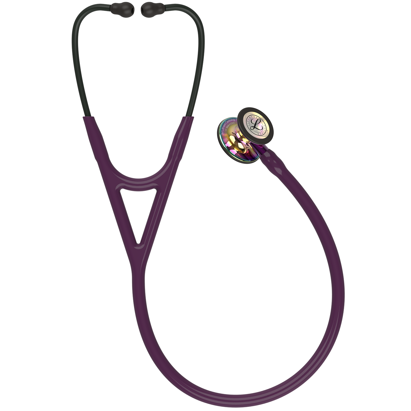 Stéthoscope de diagnostic 3M™ Littmann® Cardiology IV™, Édition Rainbow Brillant, tubulure prune, base violet et lyre noire, 6239