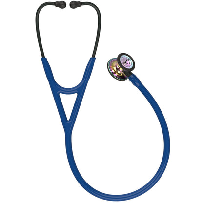 Диагностичен стетоскоп Littmann Cardiology IV: Висококачествен дъгов и военноморски син цвят - черно стебло 6242